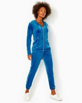 Lilly Pulitzer 28" Mallie Velour Pant Indigo Breeze | Women Bottoms