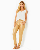 Lilly Pulitzer 29" Eagan High Rise Skinny Jean Gold Metallic | Women Bottoms