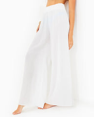 Lilly Pulitzer 30" Enzo Cotton Cover-Up Pant Resort White | Women Cover-Ups