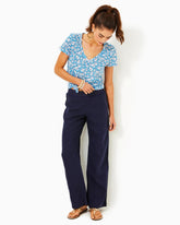 Lilly Pulitzer 31" Deri Linen Palazzo Pant True Navy X True Navy | Women Bottoms