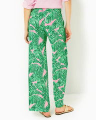 Lilly Pulitzer 32" Bal Harbour Palazzo Pant Conch Shell Pink Lets Go Bananas Engineered Pant | Women Bottoms