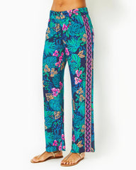 Lilly Pulitzer 32" Bal Harbour Palazzo Pant Low Tide Navy Life Of The Party Engineered Pant | Women Bottoms