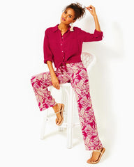 Lilly Pulitzer 32" Bal Harbour Palazzo Pant Poinsettia Red Island Vibes | Women Bottoms