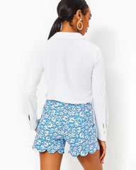 Lilly Pulitzer 5" Buttercup Mid Rise Short Lunar Blue Palm Beach Petals | Women Bottoms