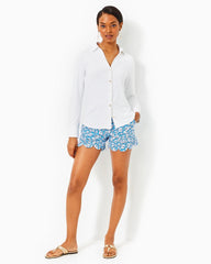 Lilly Pulitzer 5" Buttercup Mid Rise Short Lunar Blue Palm Beach Petals | Women Bottoms