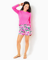 Lilly Pulitzer 5" Gretchen High Rise Short Kelly Green Hibis Kiss | Women Bottoms