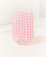 Lilly Pulitzer Acrylic Wine Glass Set Conch Shell Pink Caning | Women Tabletop