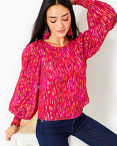 Lilly Pulitzer Alfreda Long Sleeve Top Amaryllis Red Secret Hideaway | Women Tops