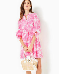 Lilly Pulitzer Amrita Cotton Shirtdress Resort White Pb Anniversary Toile | Women Fit & Flare Dresses