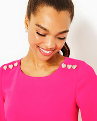 Lilly Pulitzer Annwyn Long Sleeve Romper Pink Palms | Women Rompers & Jumpsuits