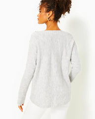 Lilly Pulitzer Arna Pullover Sweater Heathered Seaside Grey | Women Tops