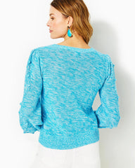 Lilly Pulitzer Attie Crewneck Sweater Aqua Palma Marl | Women Tops