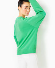 Lilly Pulitzer Ballad Cotton Sweatshirt Spearmint Lilly Pulitzer Embroidered Sweatshirt | Women Tops