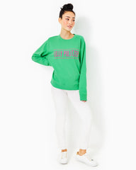 Lilly Pulitzer Ballad Cotton Sweatshirt Spearmint Lilly Pulitzer Embroidered Sweatshirt | Women Tops
