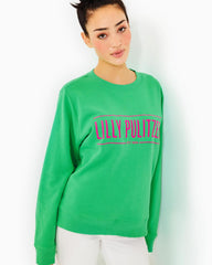 Lilly Pulitzer Ballad Cotton Sweatshirt Spearmint Lilly Pulitzer Embroidered Sweatshirt | Women Tops