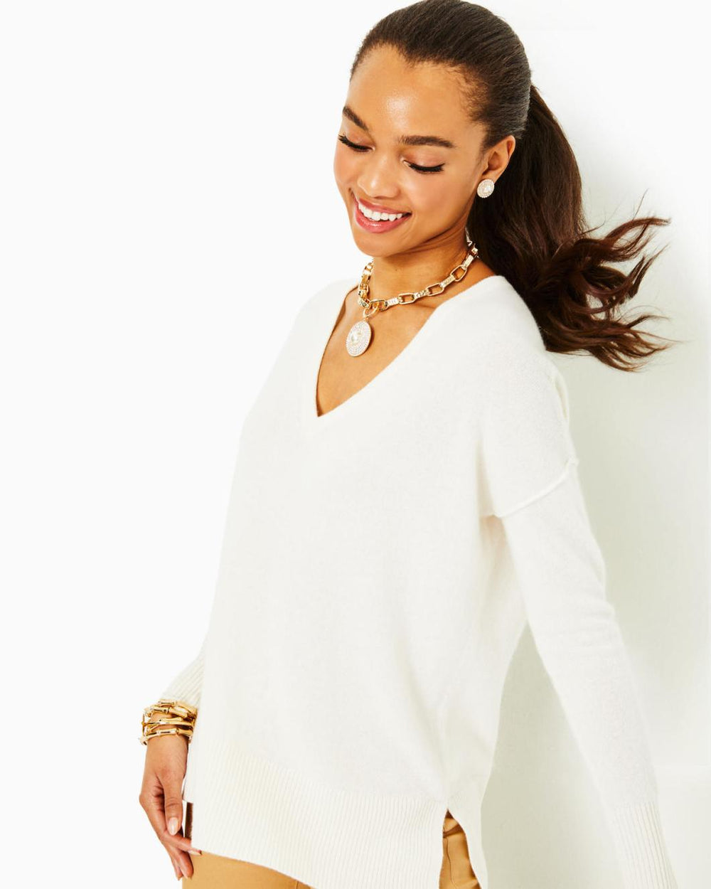 Lilly Pulitzer Bedford Cashmere Sweater Coconut | Women Tops