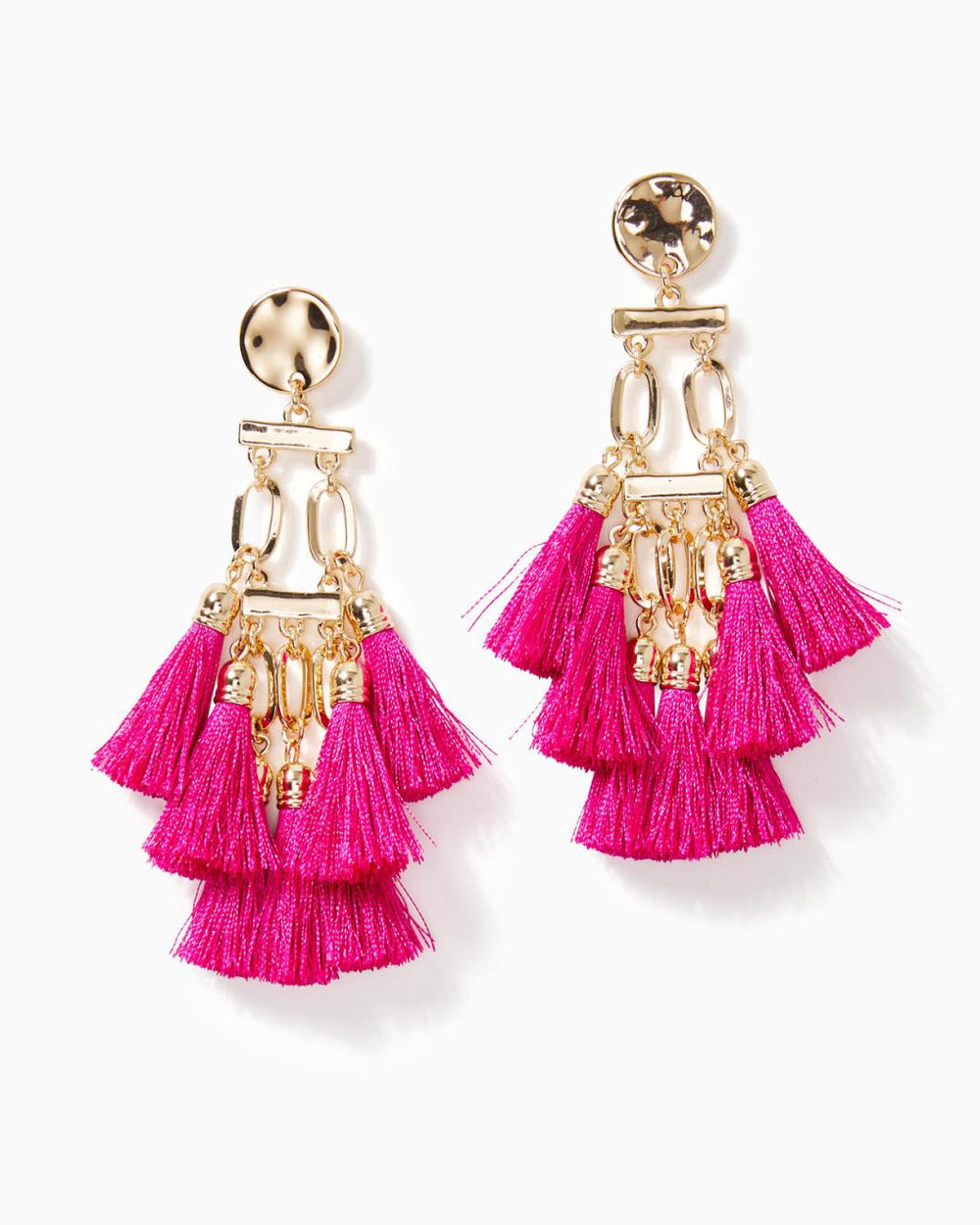 Lilly Pulitzer Boho Safari Chandelier Earrings Pink Palms | Women Jewelry