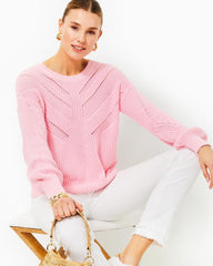 Lilly Pulitzer Bristow Cotton Sweater Conch Shell Pink | Women Tops