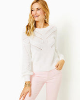 Lilly Pulitzer Bristow Cotton Sweater Resort White | Women Tops