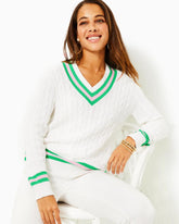 Lilly Pulitzer Brockton Cotton Sweater Resort White | Women Tops