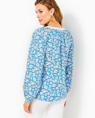 Lilly Pulitzer Camryn Cotton Tunic Lunar Blue Palm Beach Petals | Women Tops