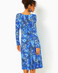 Lilly Pulitzer Claudia Twist-Front Midi Dress Alba Blue Cruisin Together | Women Fitted Dresses