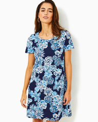 Lilly Pulitzer Cody T-Shirt Dress Low Tide Navy Bouquet All Day | Women Swing Dresses