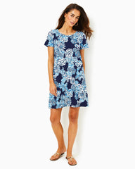 Lilly Pulitzer Cody T-Shirt Dress Low Tide Navy Bouquet All Day | Women Swing Dresses