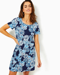 Lilly Pulitzer Cody T-Shirt Dress Low Tide Navy Bouquet All Day | Women Swing Dresses