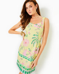 Lilly Pulitzer Del Rey Stretch Shift Dress Finch Yellow Tropical Oasis Engineered Knit Dress | Women Shift Dresses