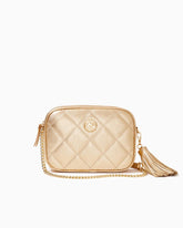 Lilly Pulitzer Dessa Leather Crossbody Bag Gold Metallic | Women Bags