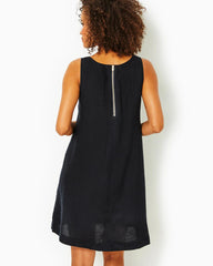 Lilly Pulitzer Edelyn Linen Swing Shift Dress Onyx X Onyx | Women Shift Dresses