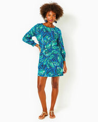Lilly Pulitzer Elianna Cotton T-Shirt Dress Indigo Breeze Shady Gators | Women A-Line/Easy Dresses