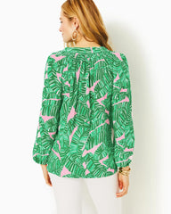 Lilly Pulitzer Elsa Silk Top Conch Shell Pink Lets Go Bananas | Women Tops