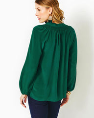 Lilly Pulitzer Elsa Silk Top Evergreen | Women Tops
