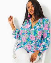 Lilly Pulitzer Elsa Silk Top Multi Spring In Your Step | Women Tops