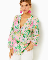 Lilly Pulitzer Elsa Silk Top Multi Via Amore Spritzer | Women Tops