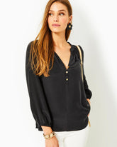 Lilly Pulitzer Elsa Silk Top Onyx | Women Tops