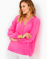 Lilly Pulitzer Elsa Silk Top Roxie Pink | Women Tops
