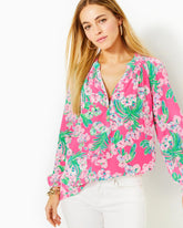 Lilly Pulitzer Elsa Silk Top Roxie Pink Worth A Look | Women Tops