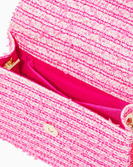 Lilly Pulitzer Emmeline Tweed Crossbody Bag Pink Palms Fantasy Tweed | Women Bags