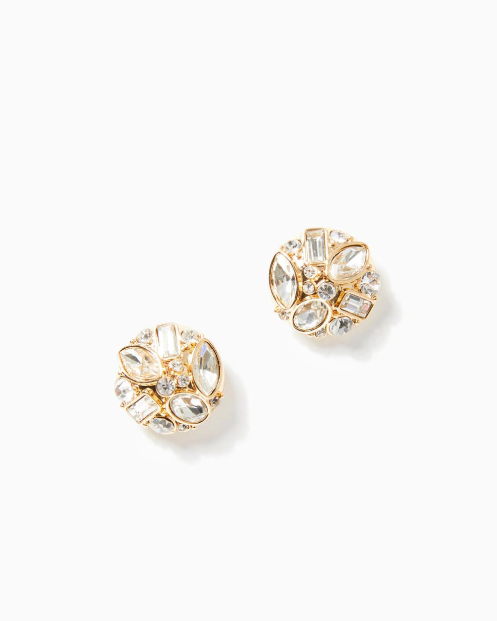 Lilly Pulitzer Enchanted Escape Stud Earrings Gold Metallic | Women Jewelry