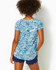 Lilly Pulitzer Etta V-Neck Top Bali Blue Lilly Loves Cape Cod | Women Tops