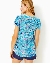 Lilly Pulitzer Etta V-Neck Top Blue Peri Lilly Loves North Carolina | Women Tops