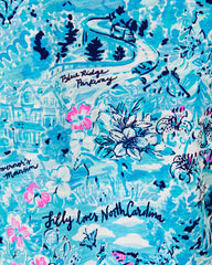Lilly Pulitzer Etta V-Neck Top Blue Peri Lilly Loves North Carolina | Women Tops