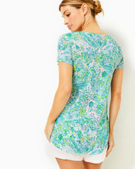 Lilly Pulitzer Etta V-Neck Top Surf Blue Lilly Loves South Carolina | Women Tops