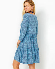 Lilly Pulitzer Geanna Cotton Swing Dress Bon Bon Blue Go Your Own Wave | Women Swing Dresses