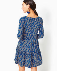 Lilly Pulitzer Geanna Cotton Swing Dress Low Tide Navy Easy To Spot | Women Swing Dresses