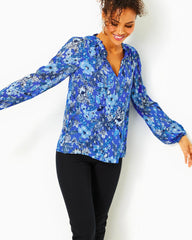 Lilly Pulitzer Giana Long Sleeve Top Alba Blue Cruisin Together | Women Tops