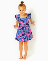 Lilly Pulitzer Girls Alannah Cotton Dress Low Tide Navy Its Ofishell | Girl Dresses & Rompers